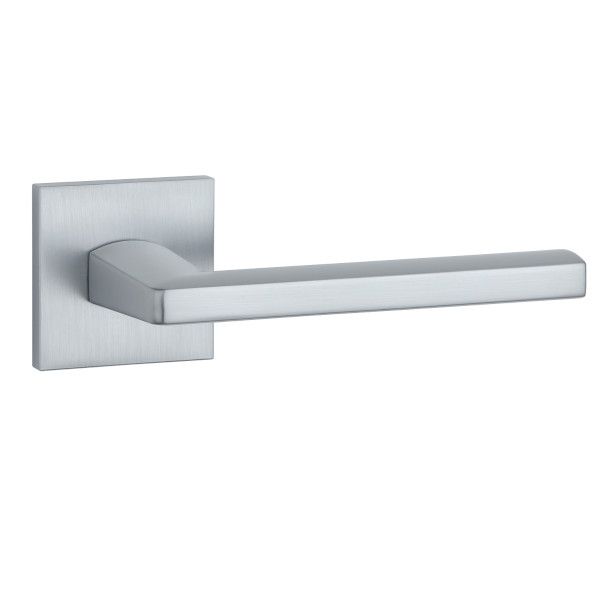 PYROLA handle/rose set BAC, square rose, 7mm, chrome-plated satin