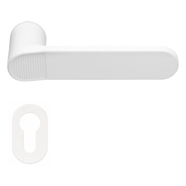 QUID ZINCRAL handles with oval PZ roses, matt white RAL9016
