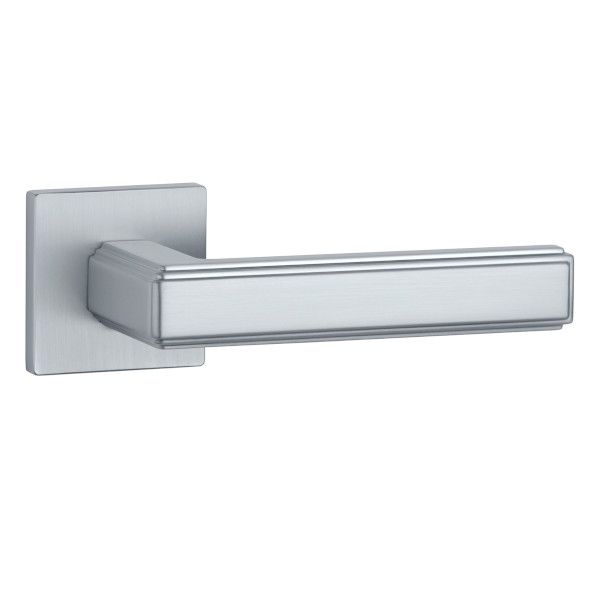 RAFLESIA handle/rose set BAC, square rose, 7mm, chrome-plated satin