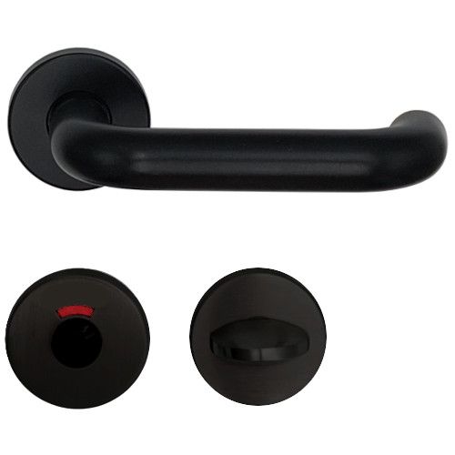 RIVA-103 grade 4 handle/rose set WC, aluminium F14 black