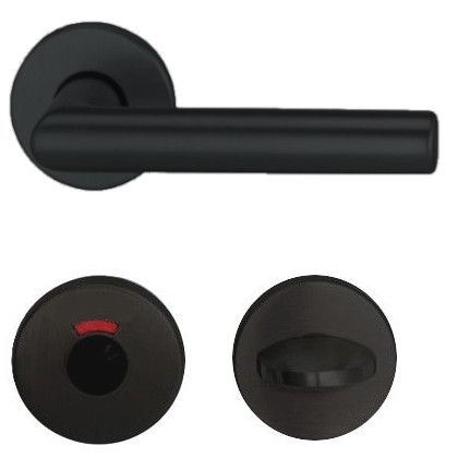 Handle/roses set RIVA-108 WC Class 4, aluminium F14 black