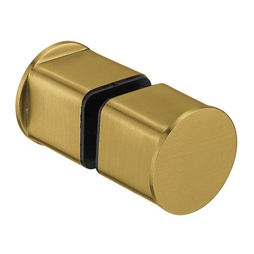 Double-sided door knob for glass doors IN.75.042, satin st. steel, PVD titanium gold tone