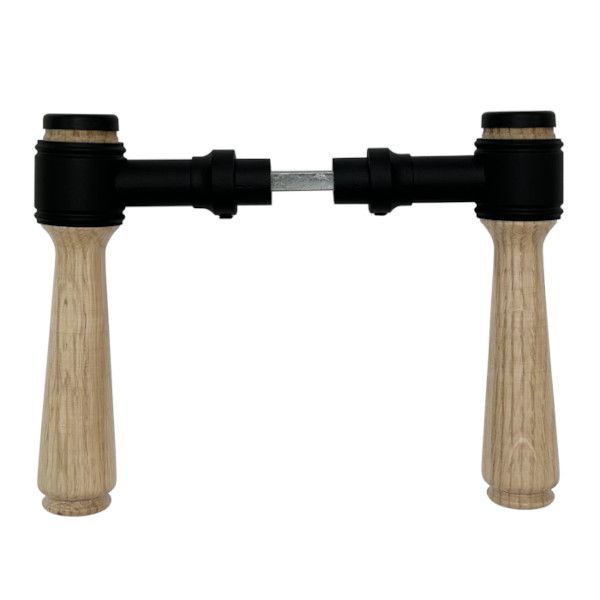 KURZEME 375R handle set, black steel, light oak