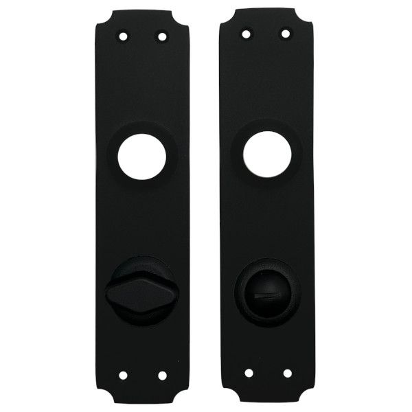 KURZEME set of backplates WC knob 78mm, 8mm, black steel