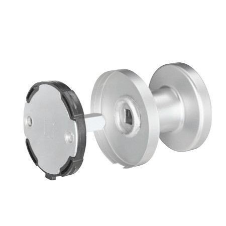 Door knob K7 on round rose, inactive, with concealed single-sided fastening, st. steel