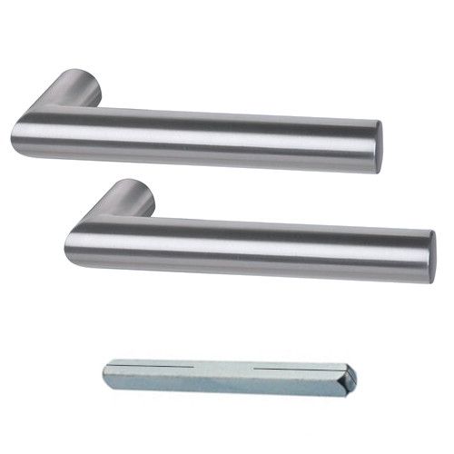 RONNY II pair of handle for glass doors WITHOUT roses, aluminium anodizes F1