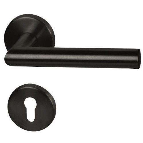 RONNY-R Käepideme komplekt ümaratel rosetidel  PZ, matt must