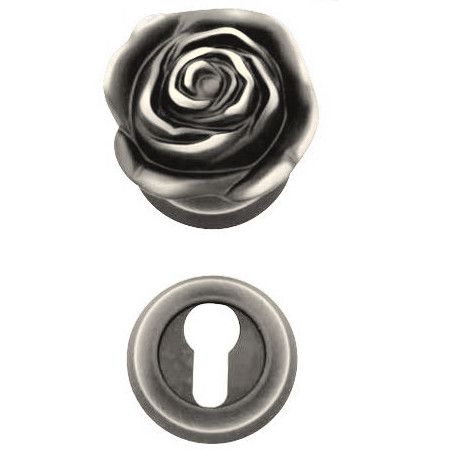 ROSE door knob set. PZ, aged iron