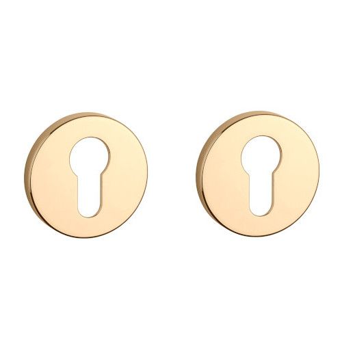 APRILE R PZ round roses Ø 52mm, thickness 7mm, gold-tone polished