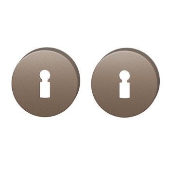 Pair of key roses BB atslēgas, aluminium anodized, medium dark bronze tone blasted S5