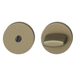 Pair of key roses WC ith knob, without indicator, aluminium anodized, medium dark bronze tone blasted S5