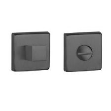 124N WC knob with square roses, matt black RAL 9005