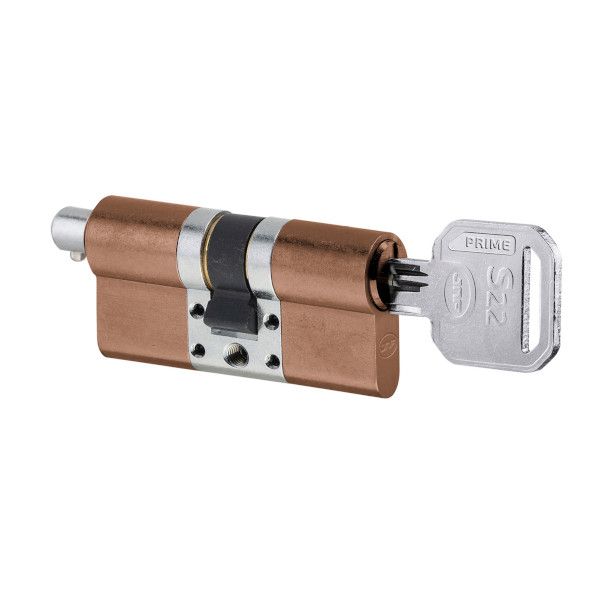 S22 modular cylinder with knob connector P35-35mm, 1+5 keys, copper PVD (TCO)