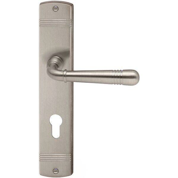 SCARLET-LS handle/backplate set PZ, stainless steel colour