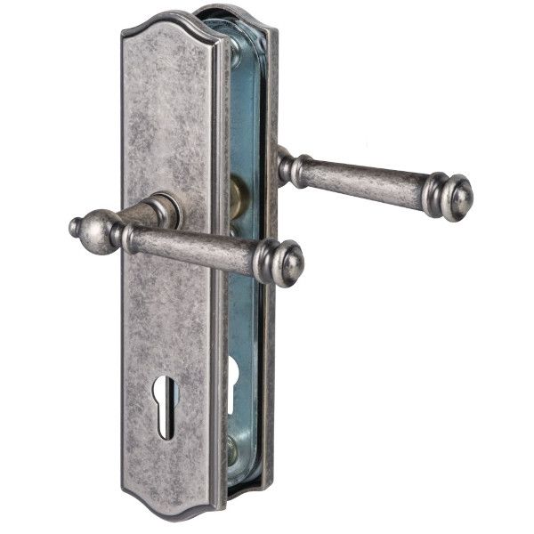 SICURA MOUNT turvalingiplaatide komplekt välisuksele, käepideme/käepidemetega PZ92, matt antiikraua toon