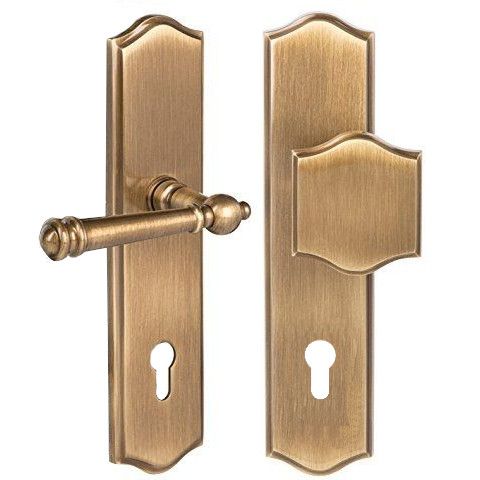 SICURA MOUNT turvalingiplaatide komplekt välisuksele, uksenupuga PZ92 silindrilise kilbiga, harjatud messingist