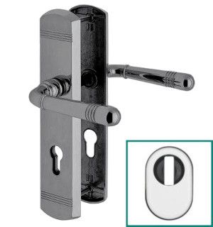 SICURA SCARLET turvalingiplaatide komplekt välisuksele, PZ92 ZA silindrilise kilbiga, messingist satiinitud roostevaba teras