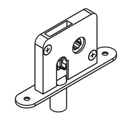 HAWA 10726 Lukk põrandale kinnitamiseks, tihvtiga 13 mm, tsingitud