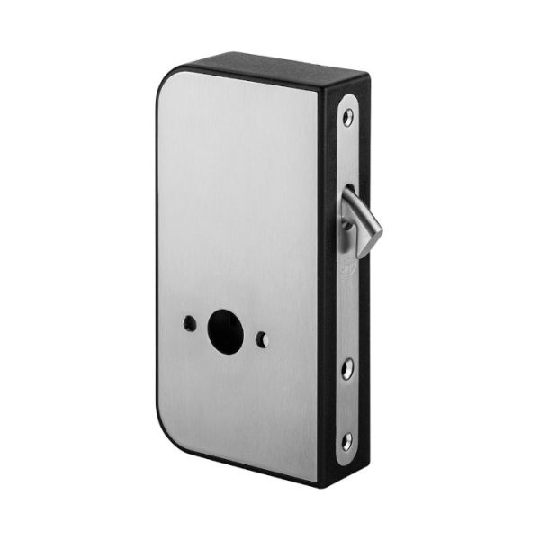 SM.036 Lock for sliding cabinet doors to use with snib indicator, stainless steel satin
