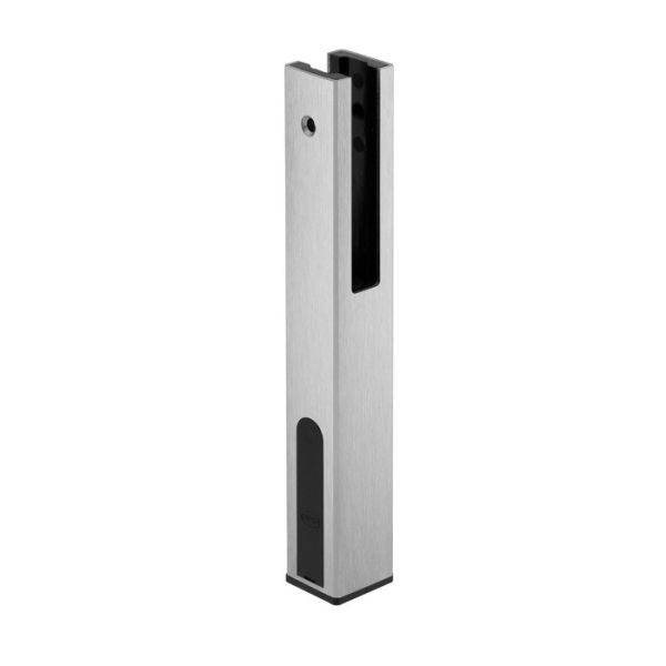 SM.070 Square base for panel 13 mm, adjustable height 120-150 mm, stainless steel satin