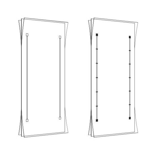 HAWA Tensioner set for sash 2040-2600mm, shortenable to 1215-2240 mm, raw aluminum