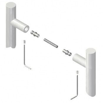 Pair of fasteners for pull handles for wooden, aluminum, PVC doors, Ø10 mm