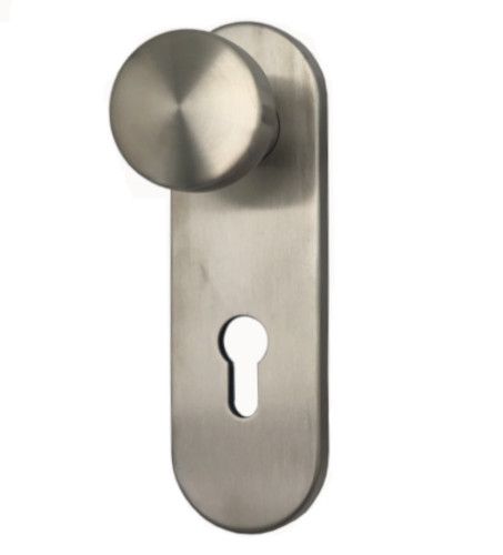 Targa/K inactive door knob on short PZ backplate (half-set), stainless steel
