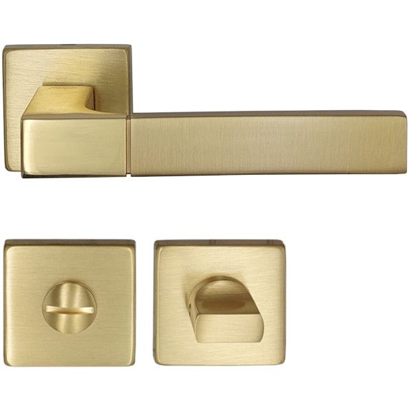 THAIS handle set with roses 088 WC 233NT, brass satin/polished