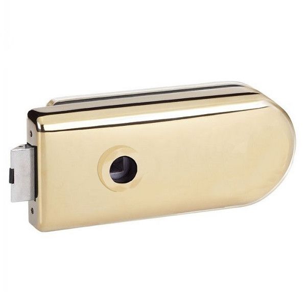 Glass door lock BAC univ., brass polished