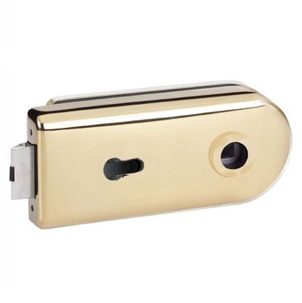 Glass door lock PZ univers., brass polished