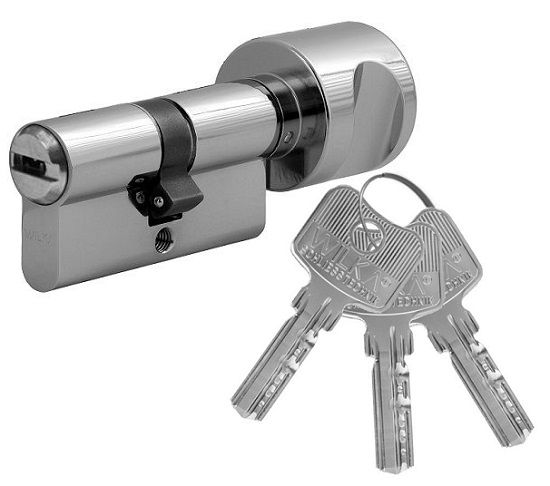 Profiilsilinder nupuga 3605/B P55-45, nikeldatud messingist