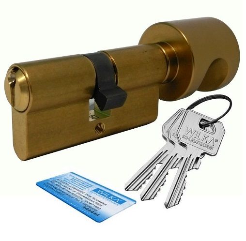 Profile cylinder with knob 1405/C W235 P35-35, brass