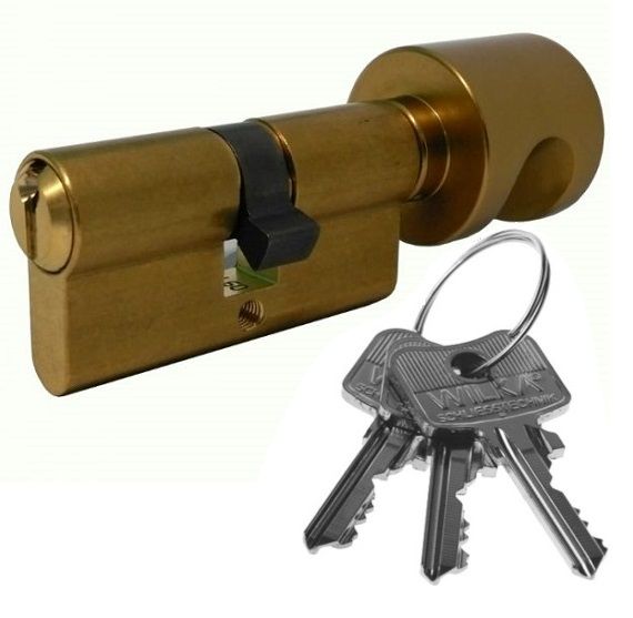 Profile cylinder with knob P50-50, brass