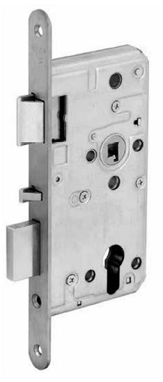 Self-locking emergency exit lock, E function, PZ72-55/20mm, stainless steel, LEFT