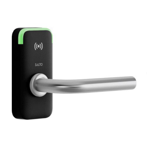 XS4 MINI Scandinavian smart backplate with double-sided handles for Scandi standard locks, black + satin stainless steel