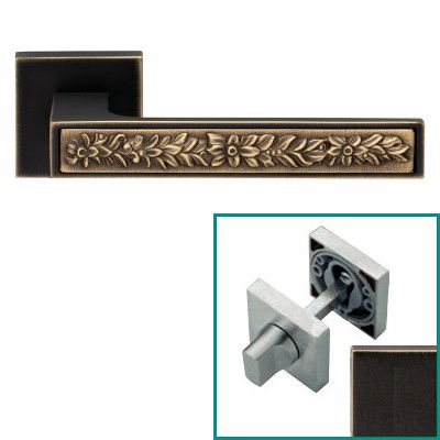 ZEN FUSION handle set with roses 019 WC, matt bronze + patiné mat (NP)