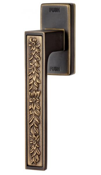 ZEN FUSION window handle with SMARTBLOCK function, brass patine+bronze